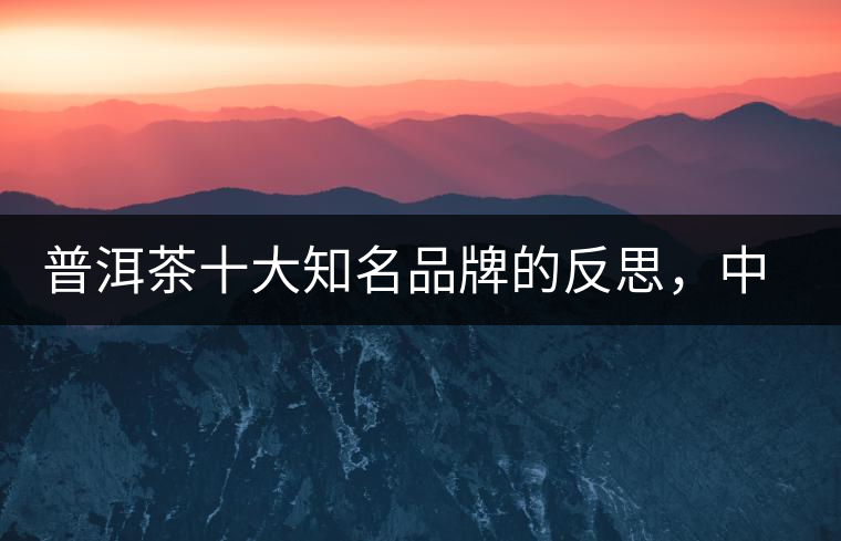 普洱茶十大知名品牌的反思，中國有沒有真正的普洱茶高端品牌？