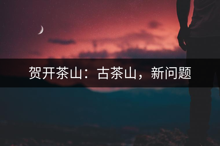 賀開茶山：古茶山，新問題