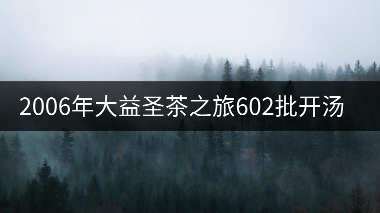2006年大益圣茶之旅602批開湯賞析
