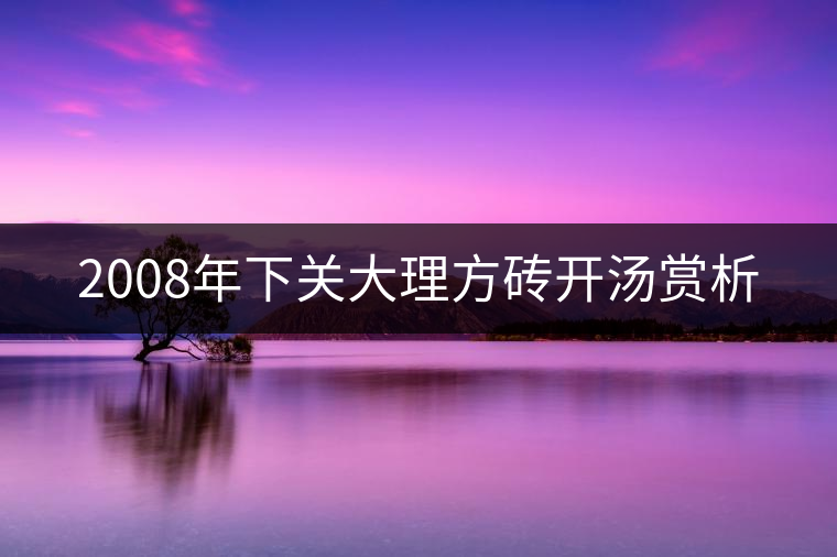 2008年下關大理方磚開湯賞析