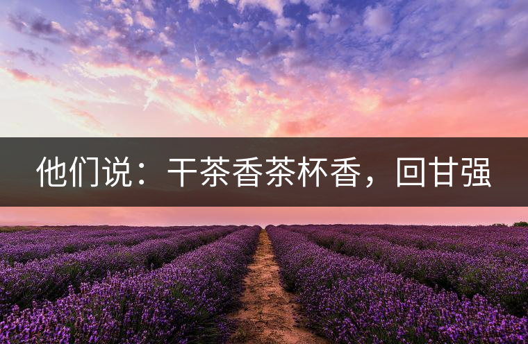 他們說：干茶香茶杯香，回甘強