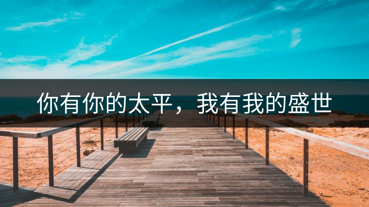 你有你的太平，我有我的盛世