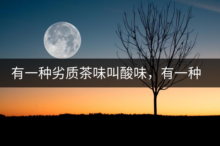 有一種劣質(zhì)茶味叫酸味，有一種優(yōu)質(zhì)茶味也叫酸味