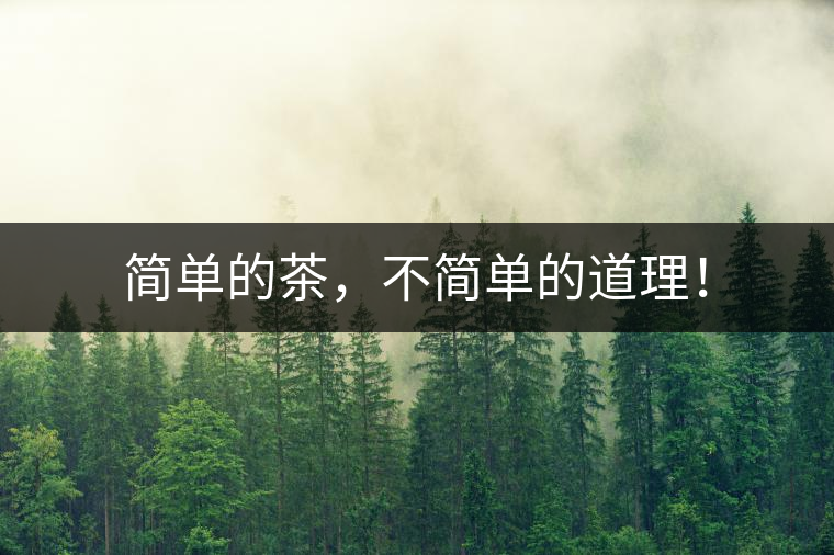 簡(jiǎn)單的茶，不簡(jiǎn)單的道理！