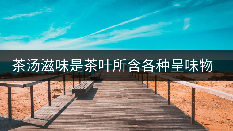 茶湯滋味是茶葉所含各種呈味物質的綜合反映 茶湯滋味是茶葉所含各種呈味物質的綜合反映