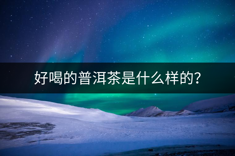 好喝的普洱茶是什么樣的？