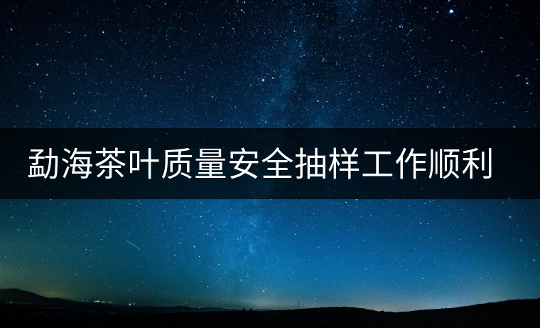 勐海茶葉質(zhì)量安全抽樣工作順利完成 勐海茶葉質(zhì)量安全抽樣工作順利完成