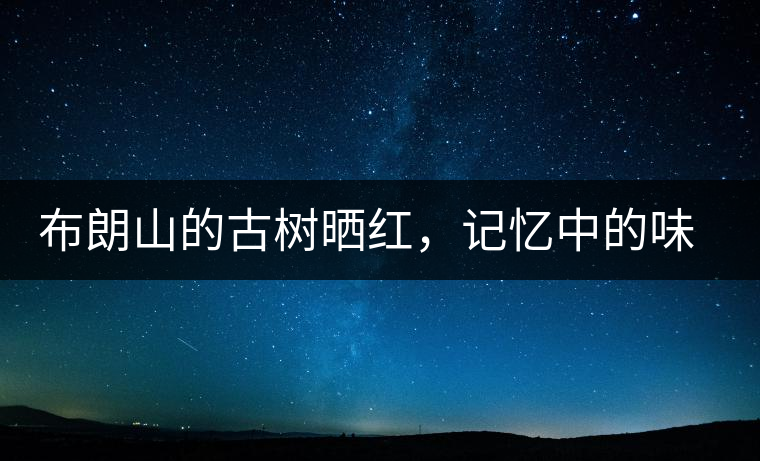 布朗山的古樹曬紅，記憶中的味道