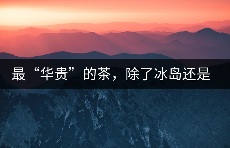 最“華貴”的茶，除了冰島還是冰島