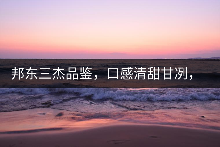 邦東三杰品鑒，口感清甜甘冽，香氣富于變化