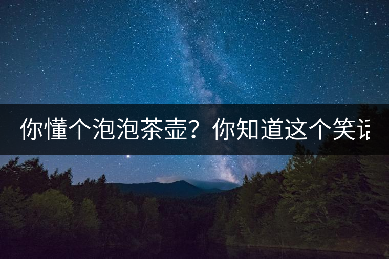 你懂個泡泡茶壺？你知道這個笑話嗎？