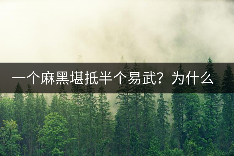 一個(gè)麻黑堪抵半個(gè)易武？為什么這么好喝？