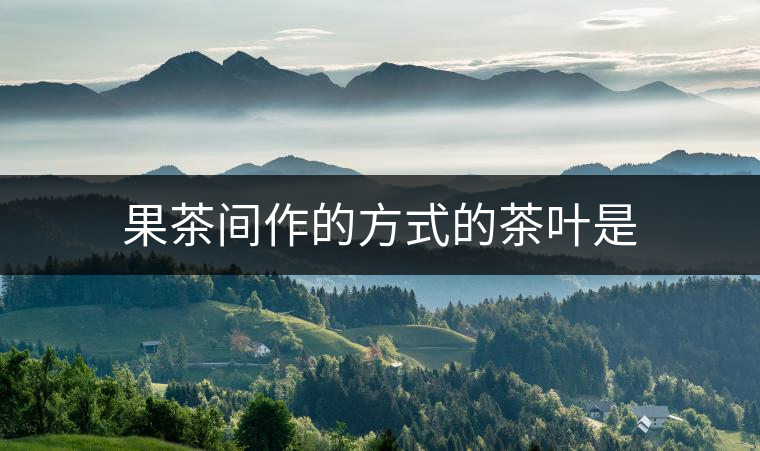 果茶間作的方式的茶葉是