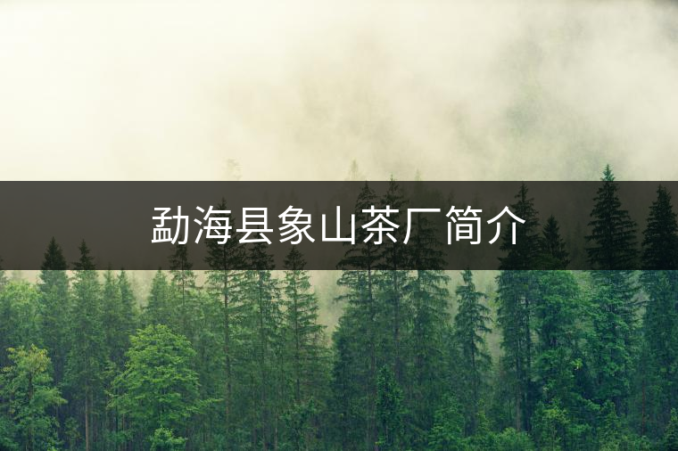 勐??h象山茶廠簡(jiǎn)介 勐??h象山茶廠簡(jiǎn)介