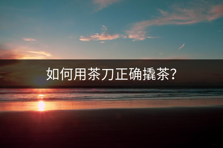 如何用茶刀正確撬茶？