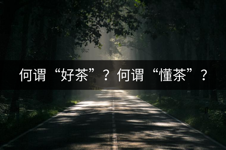 何謂“好茶”？何謂“懂茶”？