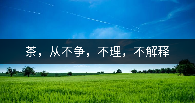 茶，從不爭(zhēng)，不理，不解釋