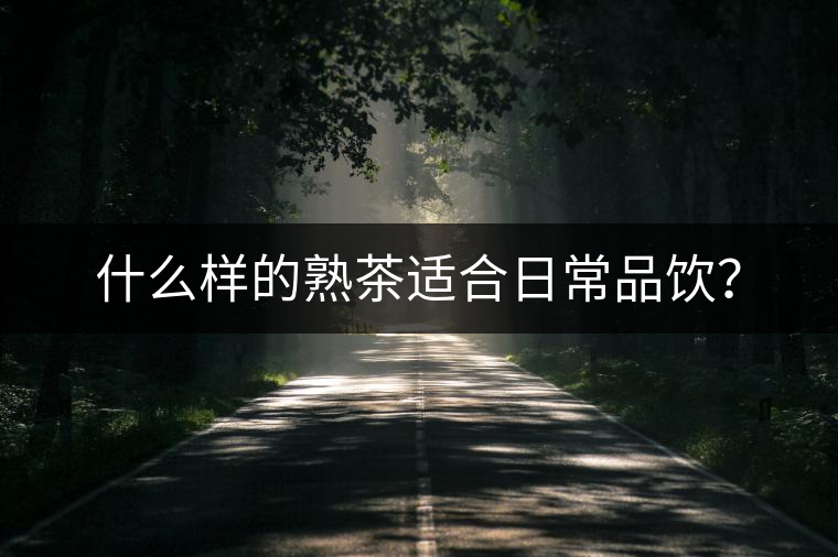 什么樣的熟茶適合日常品飲？