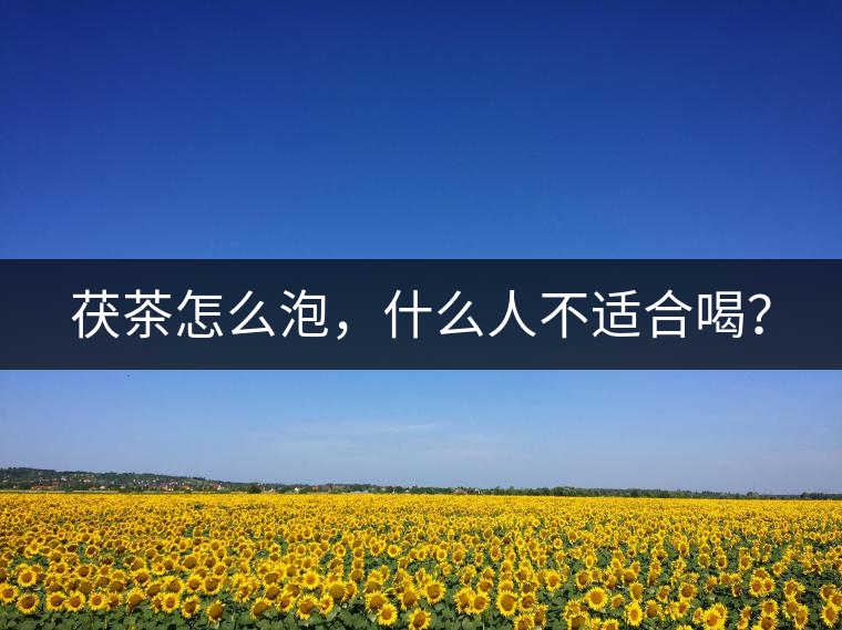 茯茶怎么泡，什么人不適合喝？