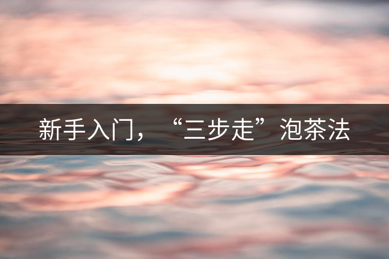新手入門，“三步走”泡茶法