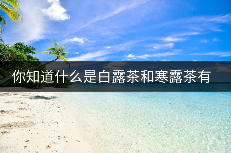 你知道什么是白露茶和寒露茶有區(qū)別嗎？