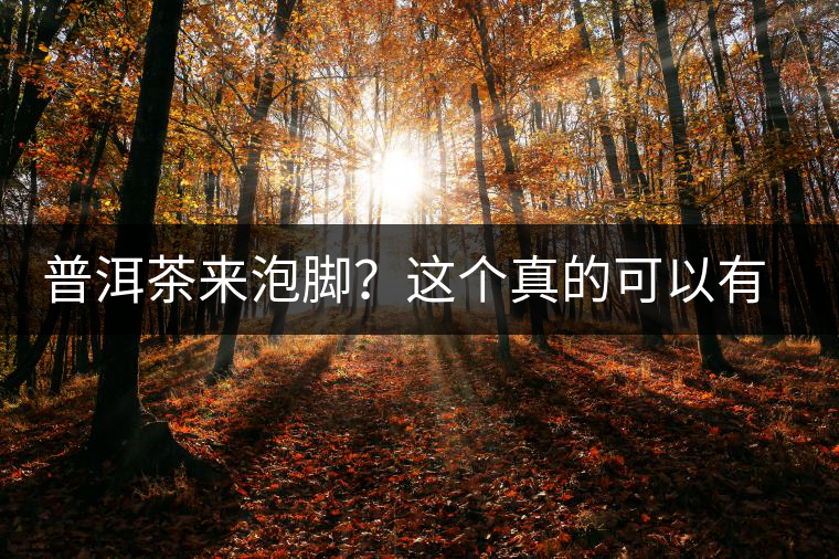 普洱茶來(lái)泡腳？這個(gè)真的可以有，還有治療腳氣的功效