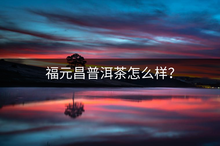 福元昌普洱茶怎么樣？