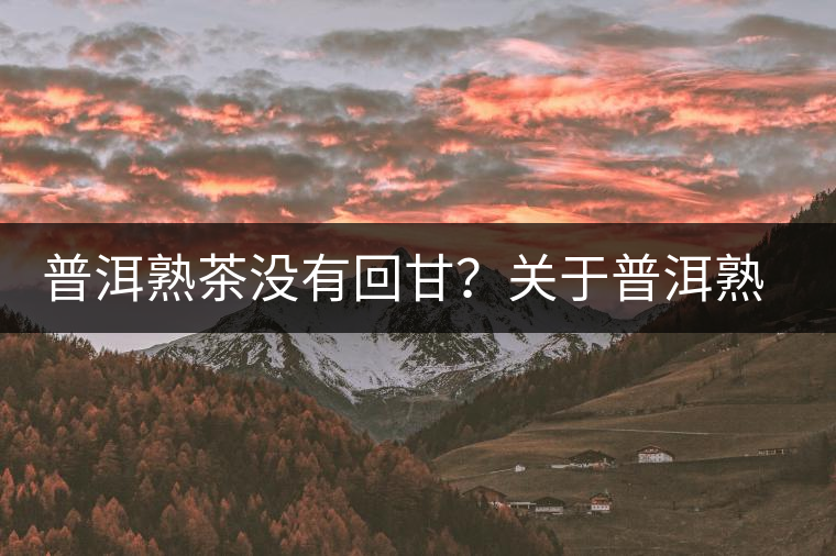 普洱熟茶沒有回甘？關(guān)于普洱熟茶的這些知識你必須知道！