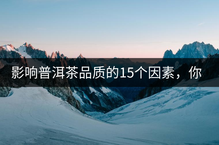 影響普洱茶品質(zhì)的15個(gè)因素，你知道幾個(gè)？