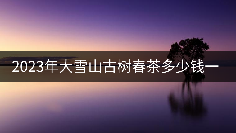 2023年大雪山古樹春茶多少錢一公斤? 2023年大雪山古樹春茶多少錢一公斤?