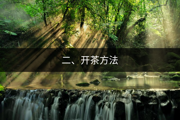 二、開茶方法