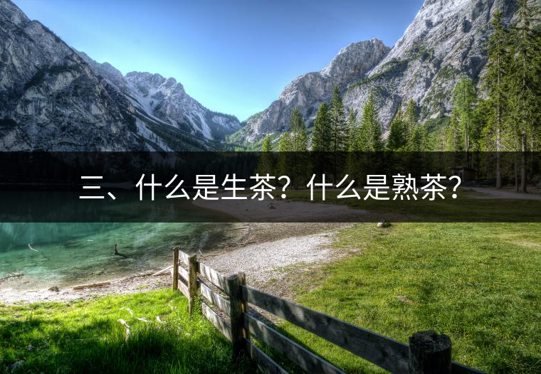 三、什么是生茶？什么是熟茶？