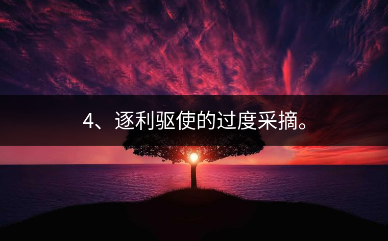 4、逐利驅(qū)使的過度采摘。