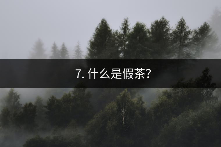 ? 7. 什么是假茶？