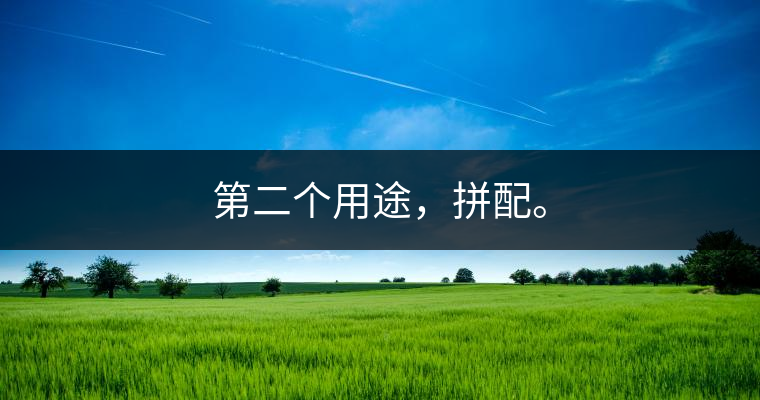 第二個用途，拼配。